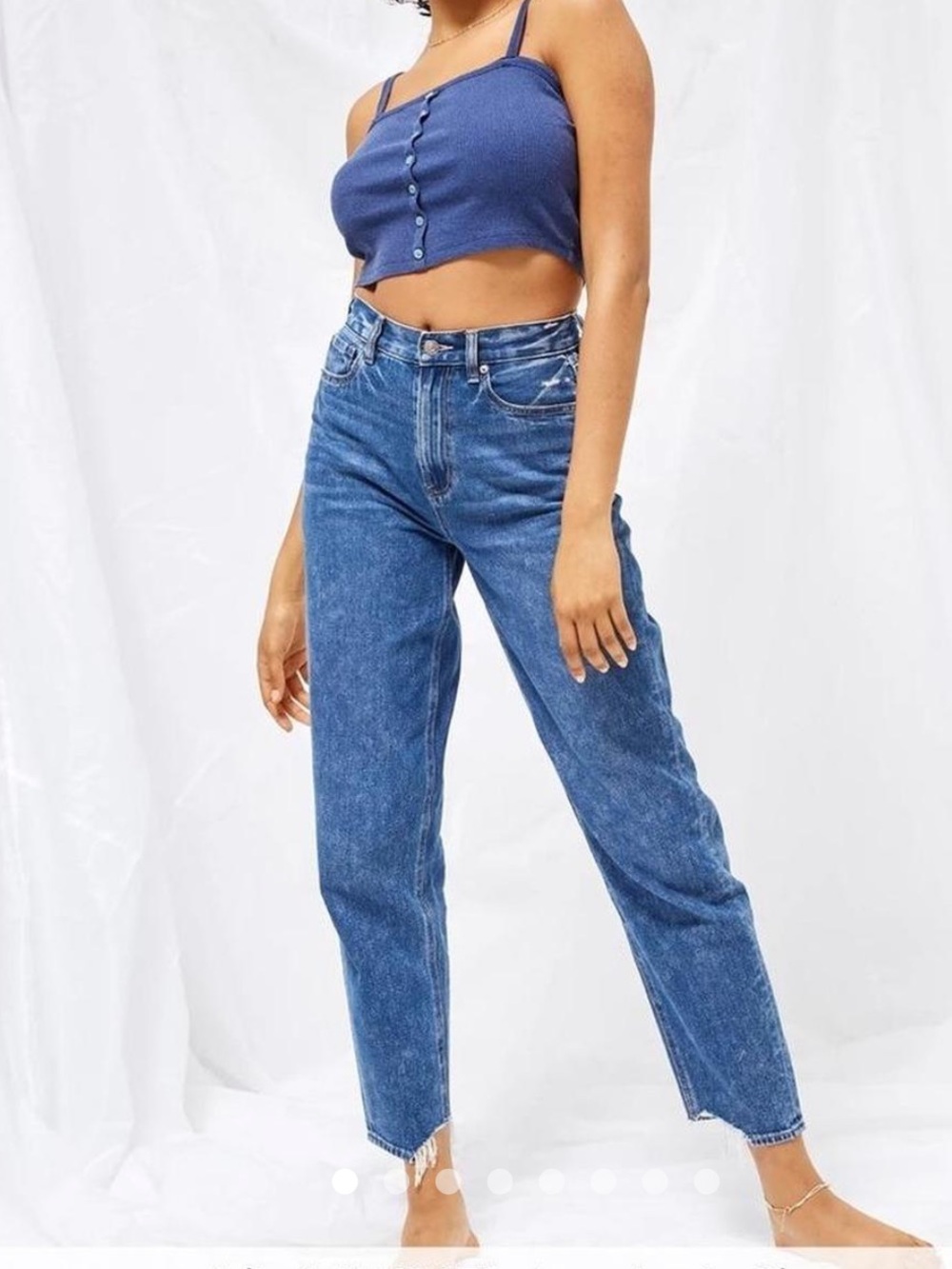 American Eagle Outfitters High-Rise Dark Blue Mom Jeans